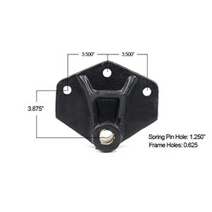 WCS Chassis Bracket for Sterling HN80 and LN80 - Originally with OEM Multileaf Front Springs.
