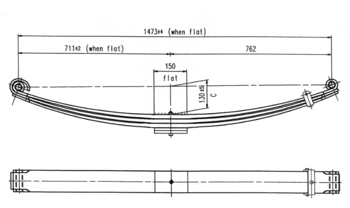 WCS Parabolic Leaf Spring for Ford Aeromax120 [Front]