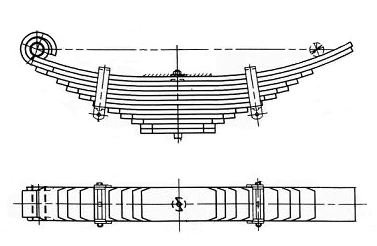 WCS Multileaf Spring (12 leaf, 14mm) for Hendrickson RT380 with Double Cotter Bolts 1.375in. Pin (All Years) [Drive]