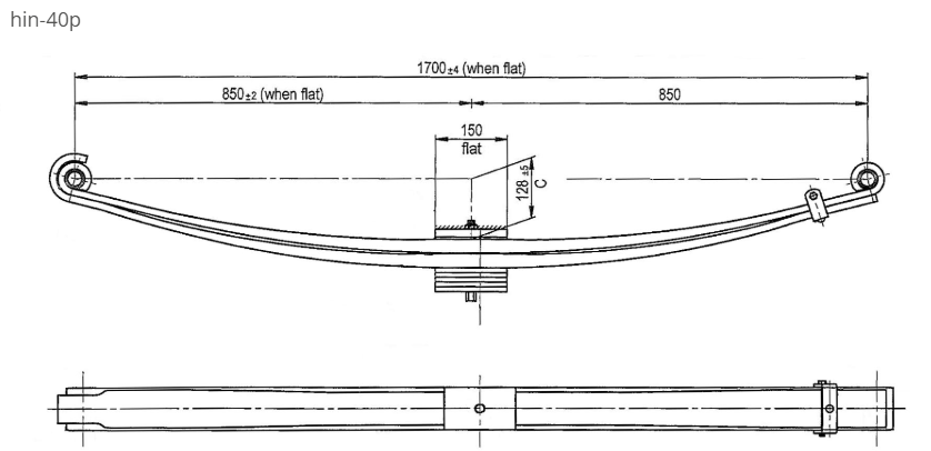 WCS 850mm Parabolic Leaf Spring for Hino FM8J/FY1E [Steer]