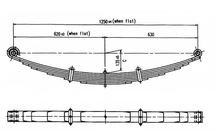 WCS Multileaf Spring for Hino Dutro [Front]