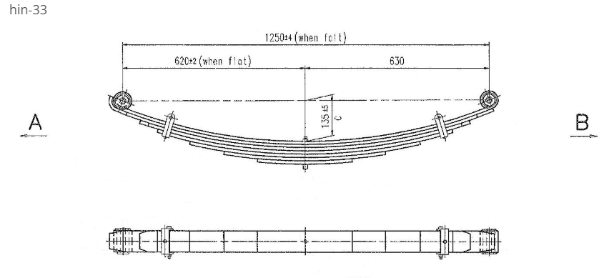 WCS Multileaf Spring (Bushed) for Hino Dutro [Front]