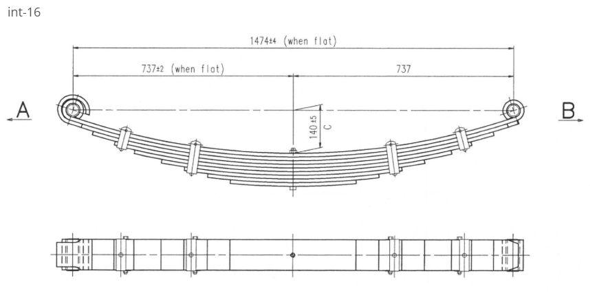 WCS Multileaf Spring Replacement for International Acco D/E Series [Front]