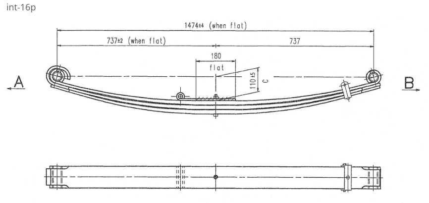 WCS Parabolic Leaf Spring for International Acco D/E Series [Steer]