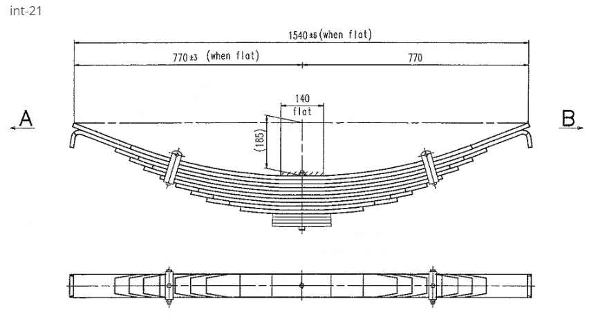 WCS Multileaf Spring for International with Single Axle Steel Spring [Rear]