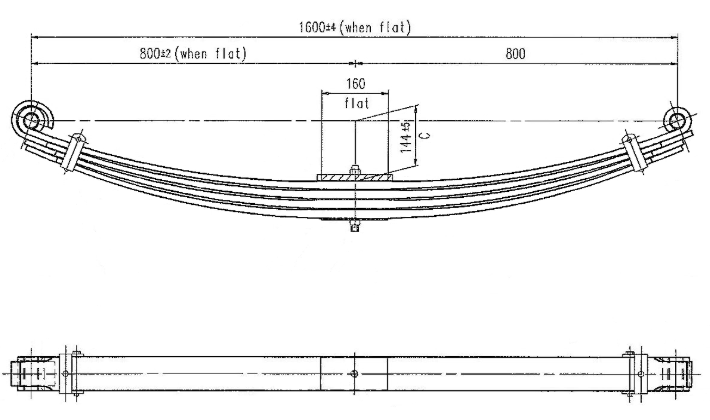 WCS Parabolic Leaf Spring for Isuzu FVD950HD/FVD23 (2003 on) [Front]