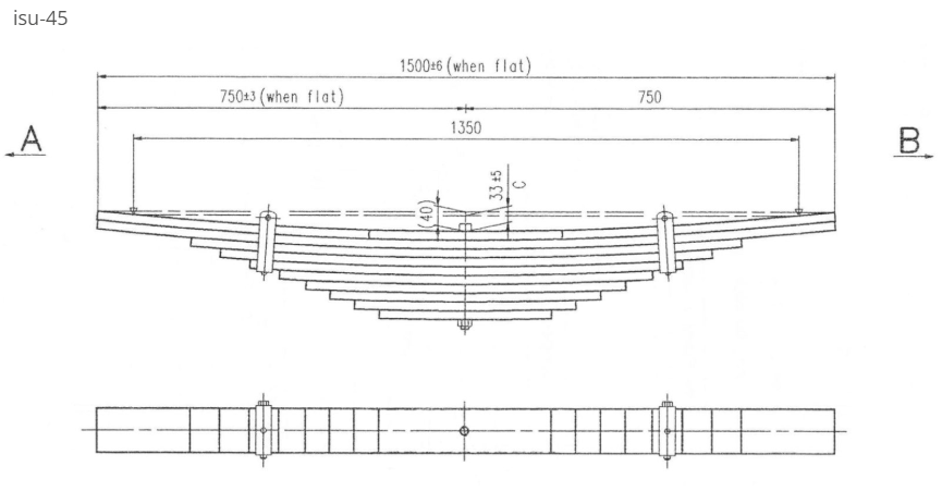WCS Multileaf Spring for Isuzu FVZ1400/FVZ13 (pre 2003) [Rear]