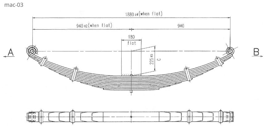WCS Multileaf Spring for Mack R600/Valueliner (All Years) [Steer]
