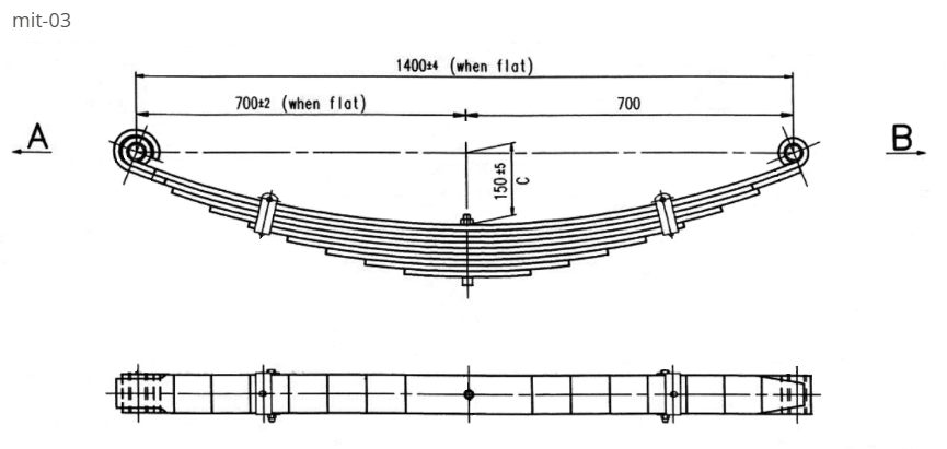 WCS Multileaf Spring for Mitsubishi Volvo FM115 [Front]