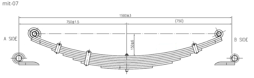 WCS Multileaf Spring for Mitsubishi FP418/FS427/FS428/FS52J Twin Steer [Front]