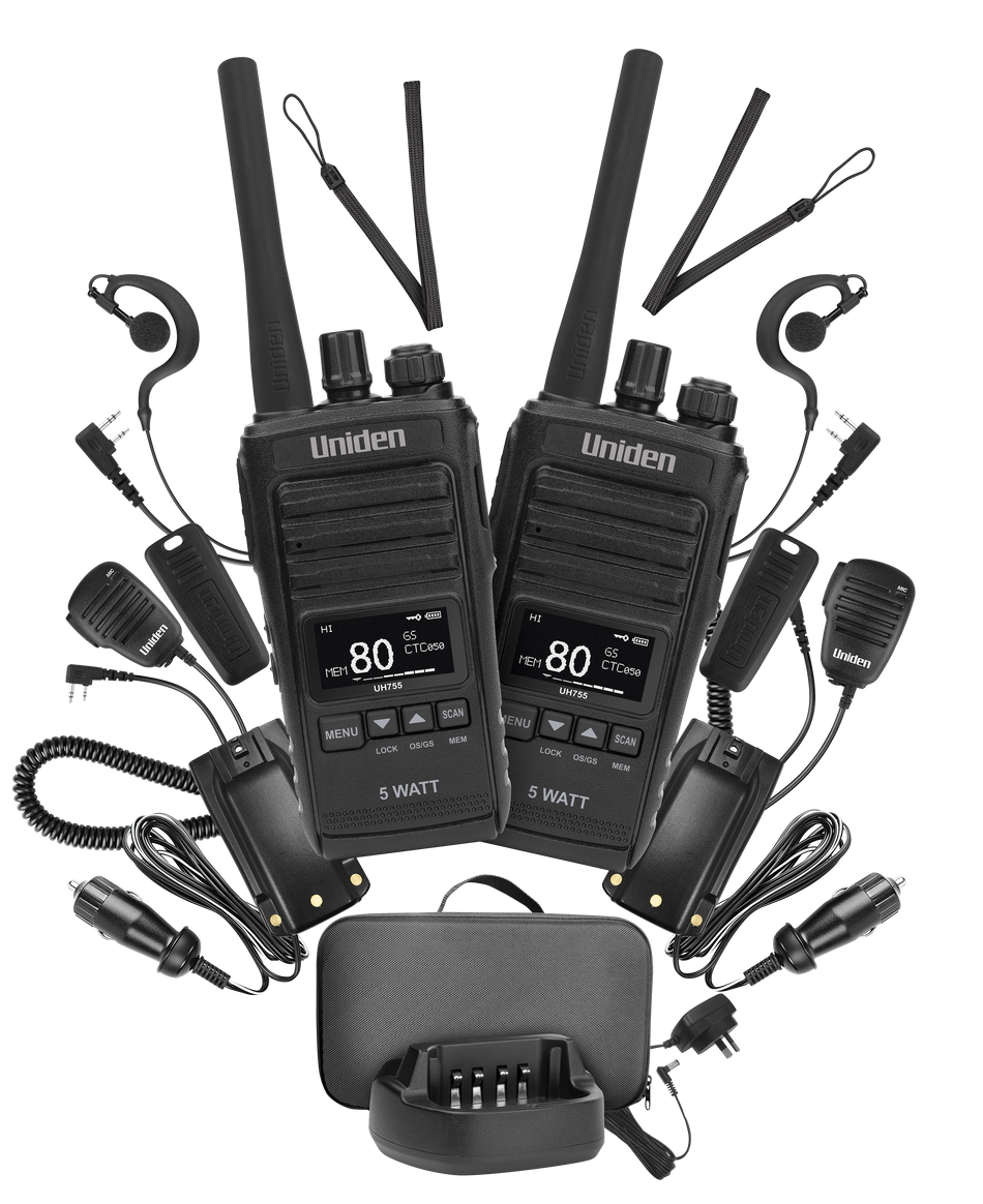 Uniden UH755-2DLX Deluxe Twin Pack