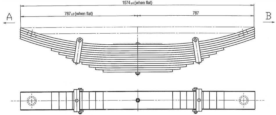 WCS Leaf Spring for BPW Trailer [Rear]