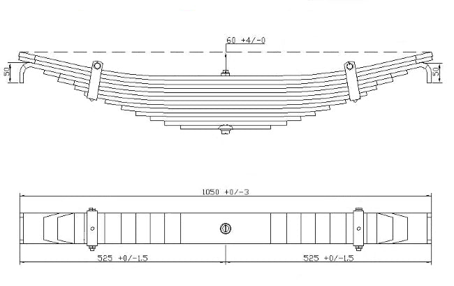 WCS Leaf Spring for Fruehauf Tandem Trailer