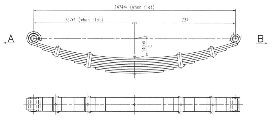 WCS Leaf Spring for International Acco D& E Series