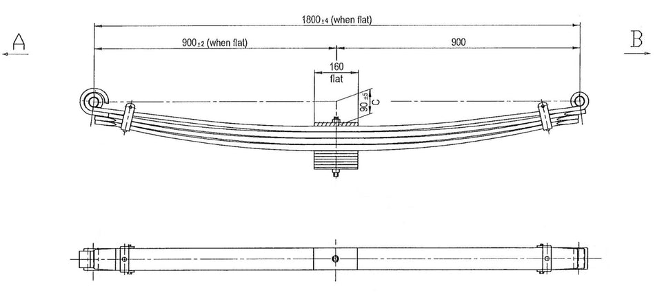 WCS Parabolic Leaf Spring for Isuzu Giga 385 CXZ/CXY/425 EXY (All Years) [Front]
