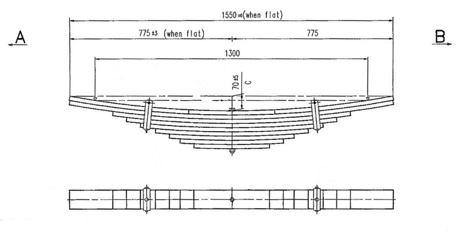 WCS Multileaf Spring for Hino / Nissan UD CGB450 (All Years) [Rear]