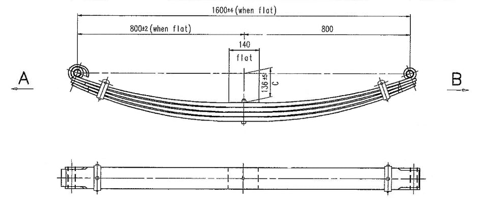 WCS Parabolic Leaf Spring (094-1268-00) for All Western Star Trucks (1990 on) [Steer]