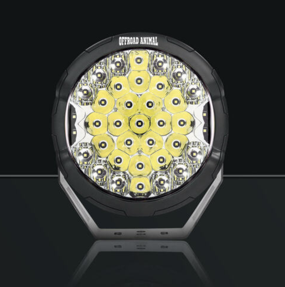 Offroad Animal Ass Kicker 9" Round LED light with Side shooter (Pair)